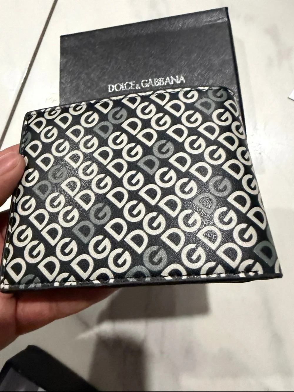 Dolce & Gabbana Black and White Logo Bifold Wallet FREE SHIPPING!